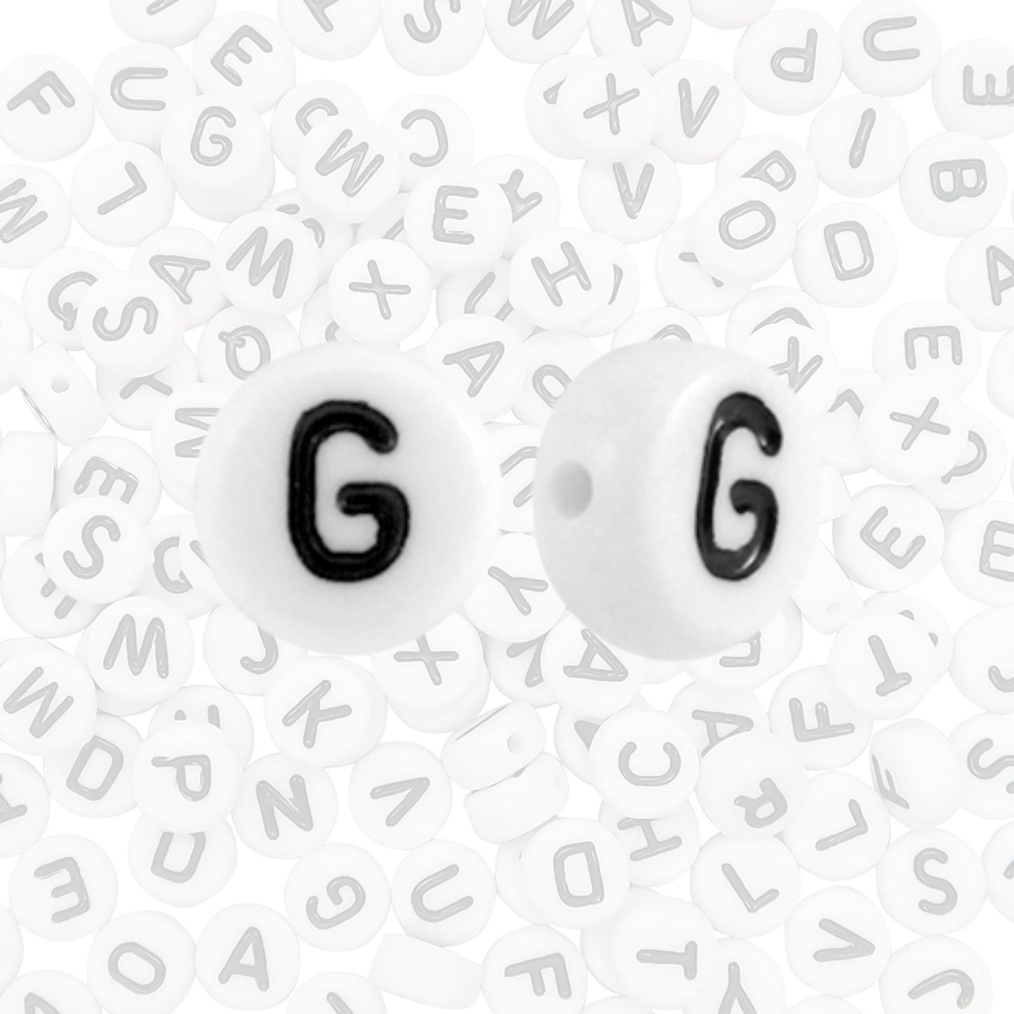 Sadingo Buchstabenperlen rund | 7 mm - 50 Stück
