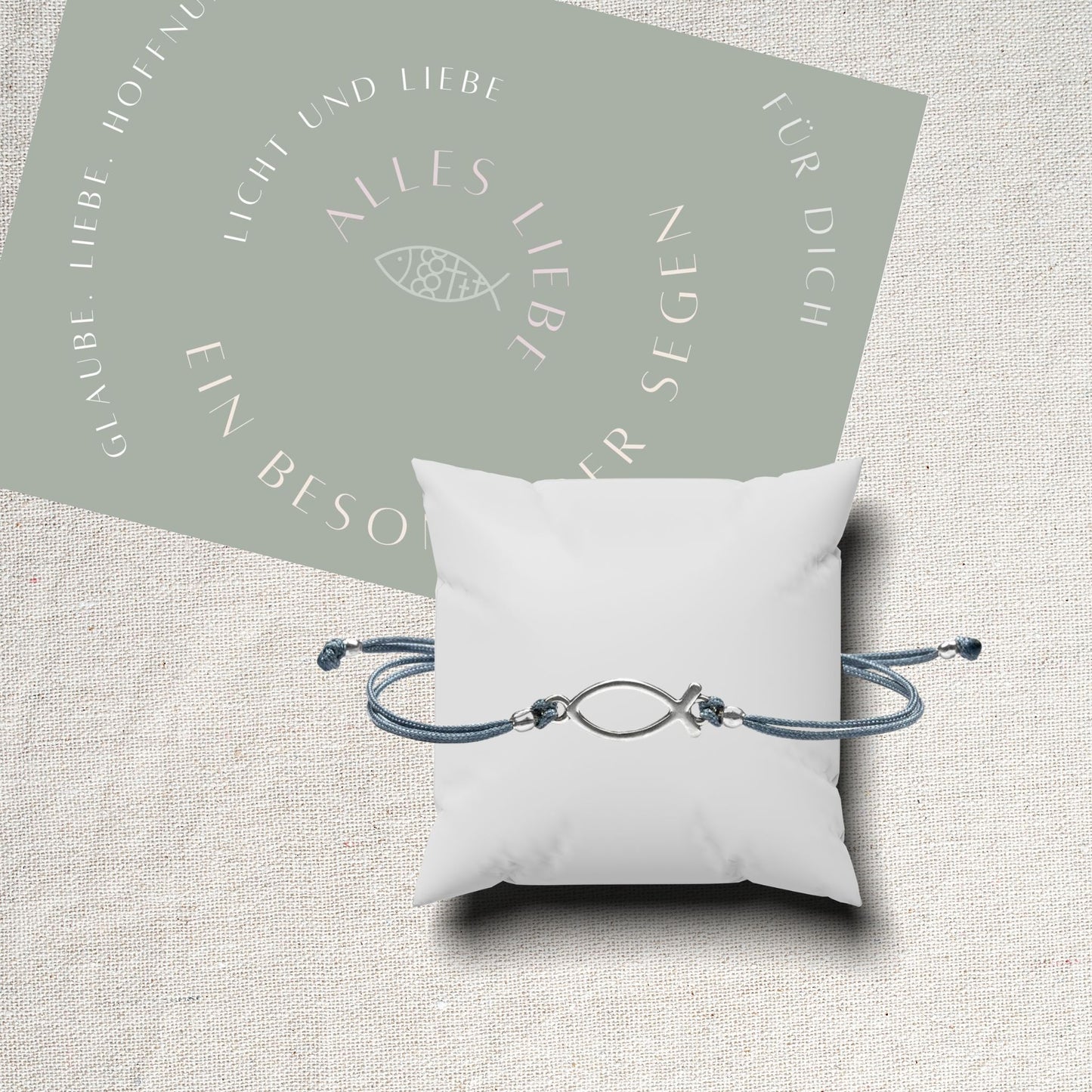 Geschenkset mit Zieharmband & Segen – Für Kommunion, Taufe, Konfirmation, Firmung & mehr