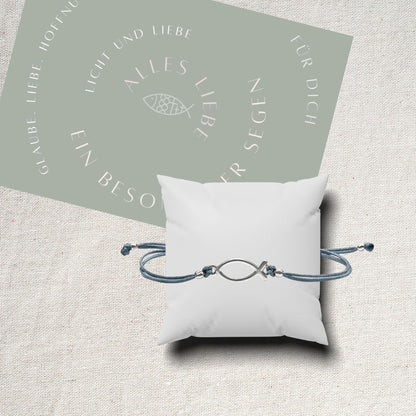 Geschenkset mit Zieharmband & Segen – Für Kommunion, Taufe, Konfirmation, Firmung & mehr