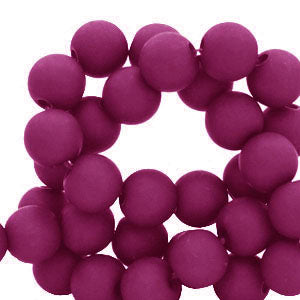 Acrylic beads in red, purple and pink tones